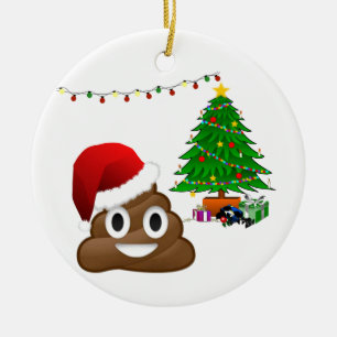 Adorno De Cerámica emoji de poo de navidades