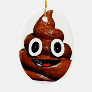 Adorno De Cerámica emoji de poop graciosa