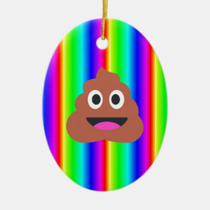 Adorno De Cerámica emoji de popó arco iris