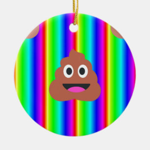 Adorno De Cerámica emoji de popó arco iris