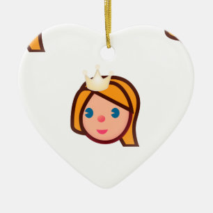 Adorno De Cerámica emoji de princesa