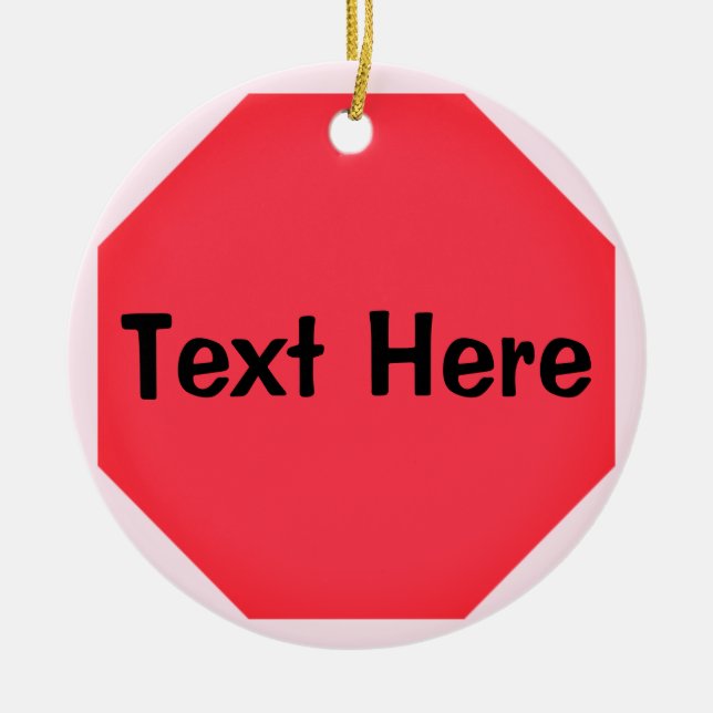 Adorno De Cerámica Emoji de Rótulo de parada de personalizado (Frente)