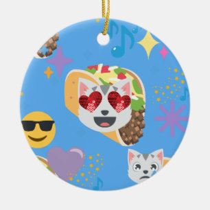 Adorno De Cerámica emoji de taco cat