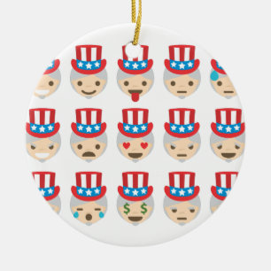 Adorno De Cerámica emoji del tío sam
