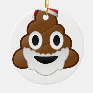 Adorno De Cerámica Emoji divertida del impulso de Santa del navidad