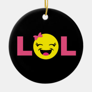 Adorno De Cerámica Emoji femenina de LOL