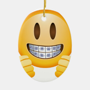 Adorno De Cerámica Emoji Geeky de los apoyos