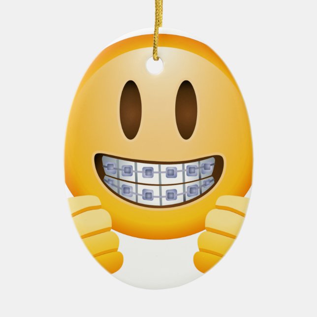 Adorno De Cerámica Emoji Geeky de los apoyos (Frente)
