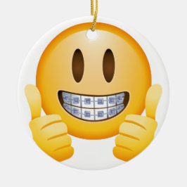 Adorno De Cerámica Emoji Geeky de los apoyos