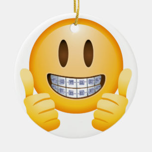 Adorno De Cerámica Emoji Geeky de los apoyos
