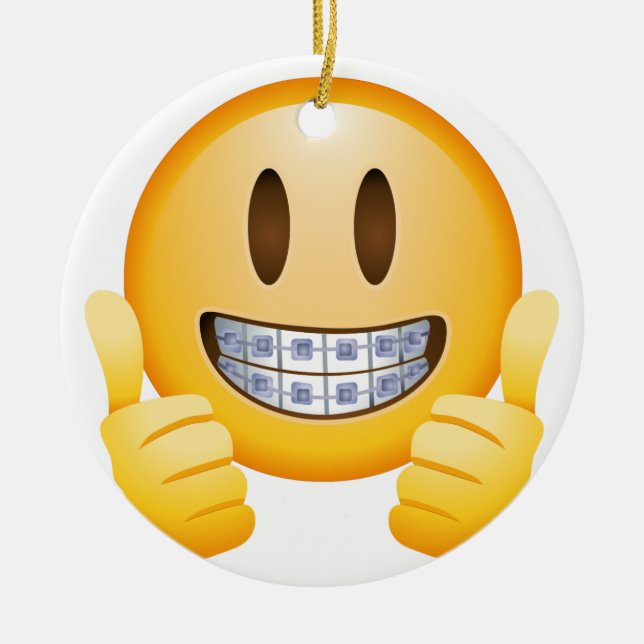 Adorno De Cerámica Emoji Geeky de los apoyos (Frente)