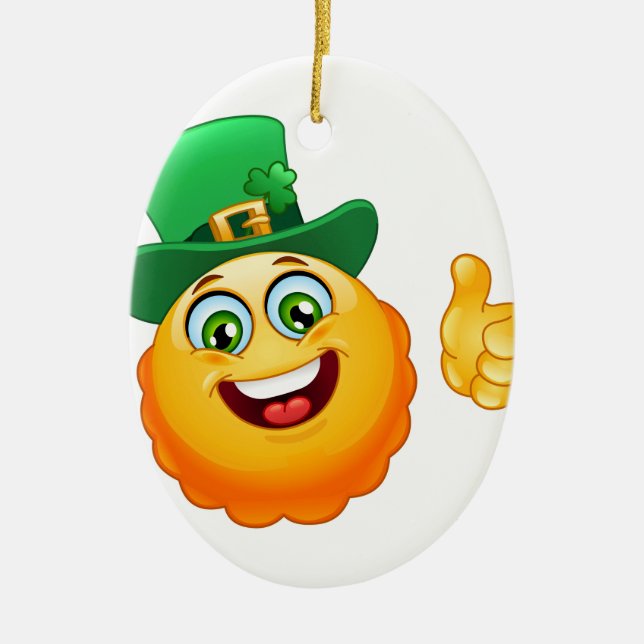 Adorno De Cerámica emoji leprechaun (Frente)