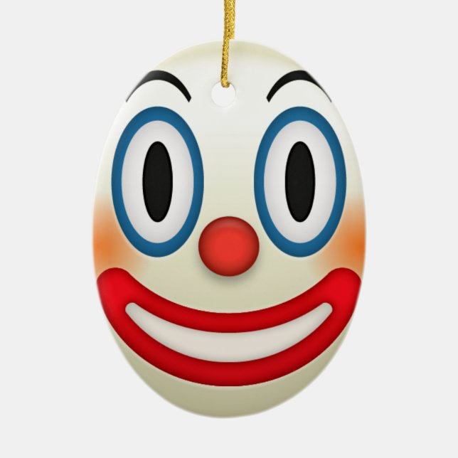 Adorno De Cerámica Emoji loca del payaso (Frente)