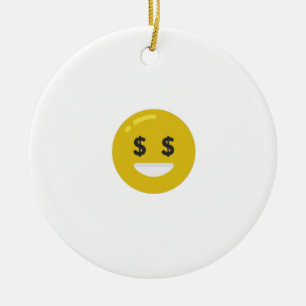 Adorno De Cerámica emoji ocular de dinero
