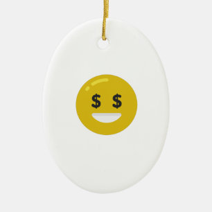 Adorno De Cerámica emoji ocular de dinero