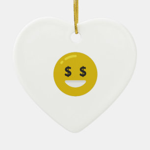 Adorno De Cerámica emoji ocular de dinero