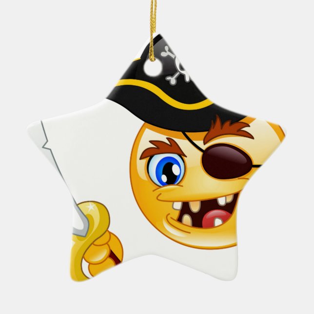 Adorno De Cerámica emoji pirata (Frente)