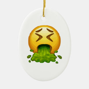 Adorno De Cerámica emoji puking