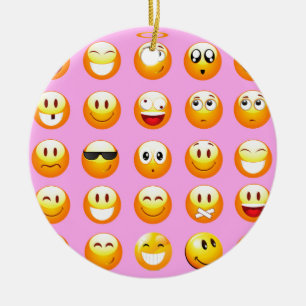 Adorno De Cerámica emoji rosa pastel