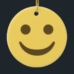 Adorno De Cerámica Emoji sonriente<br><div class="desc">Ornamento simple sonriente. Arte de emoji versión 2 de EmojiOne. Con licencia Creative Commons (CC-BY 4.0).</div>