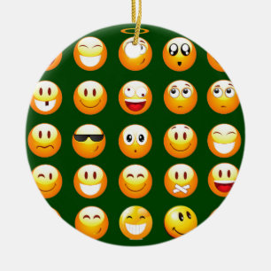 Adorno De Cerámica emoji verde oscuro