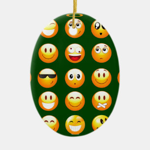 Adorno De Cerámica emoji verde oscuro