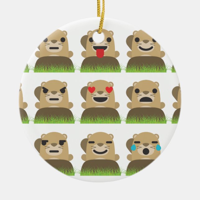 Adorno De Cerámica emojis de manada (Frente)