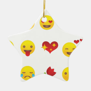 Adorno De Cerámica Emojis de San Valentín