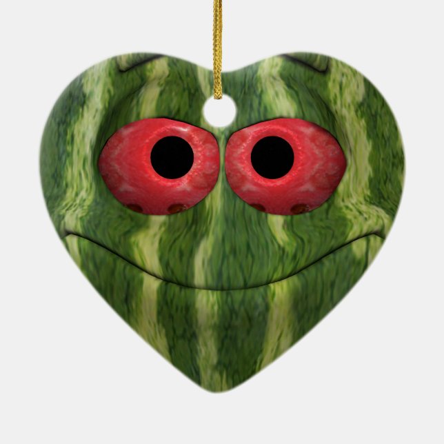 Adorno De Cerámica Emoticon de sandía (Atrás)