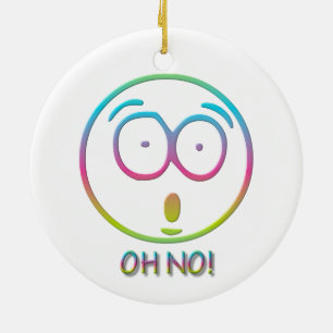 Adorno De Cerámica Emoticón "¡Oh no!"