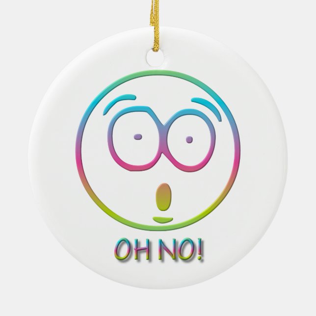 Adorno De Cerámica Emoticón "¡Oh no!" (Atrás)