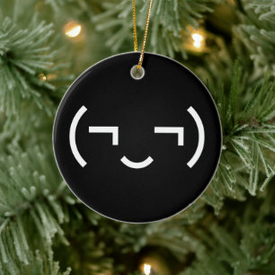 Adorno De Cerámica Emoticon smug (‿) Kaomoji japonés