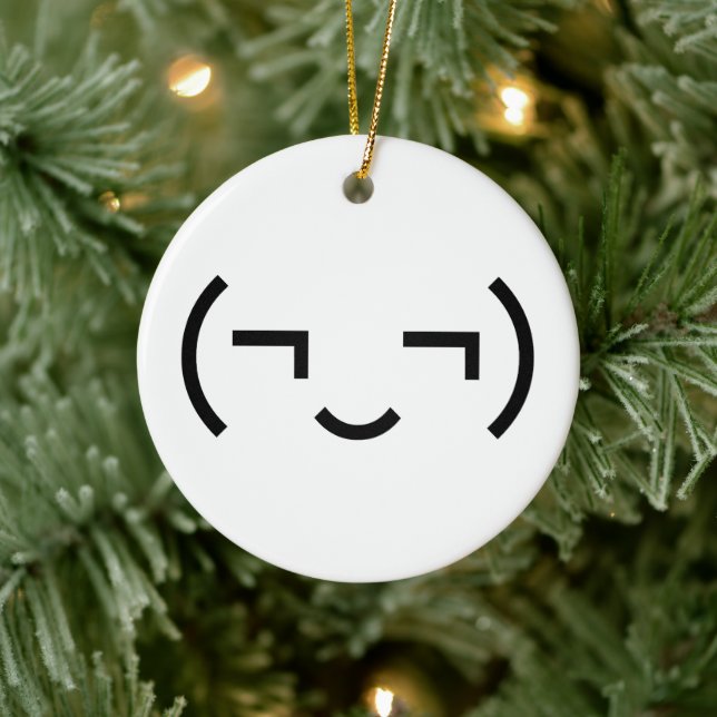 Adorno De Cerámica Emoticon smug (‿) Kaomoji japonés (Árbol)