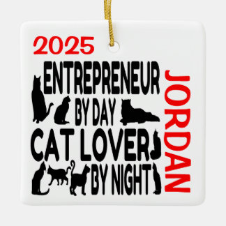 Adorno De Cerámica Emprendedor ama a PERSONALIZADO de gatos