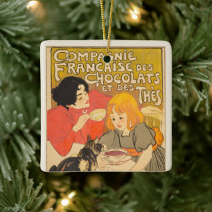 Adorno De Cerámica Empresa francesa de chocolate y té, Art Nouveau