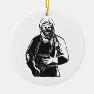Adorno De Cerámica EMT que lleva el juego Scratchboard de Hazmat