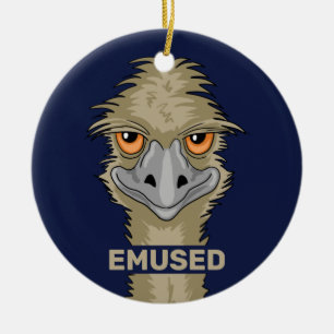 Adorno De Cerámica Emused Funny Emu Pun