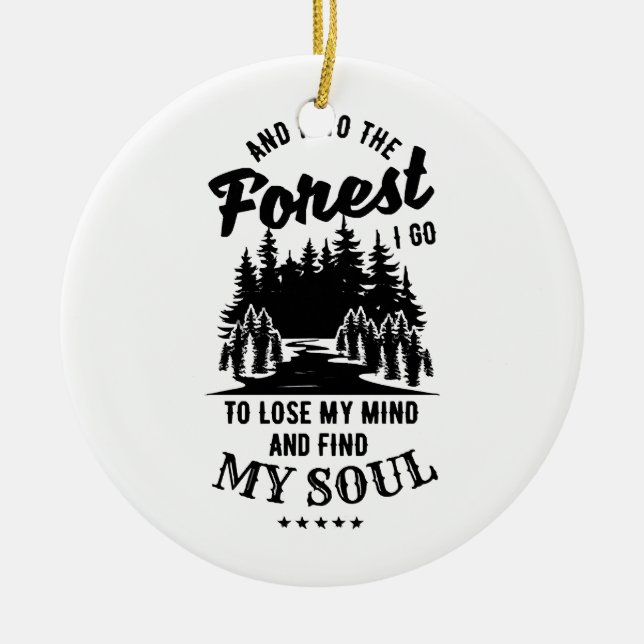 Adorno De Cerámica En el bosque voy (Frente)