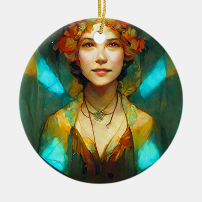 Adorno De Cerámica En La Fantasía Art Nouveau Ligera (Frente)