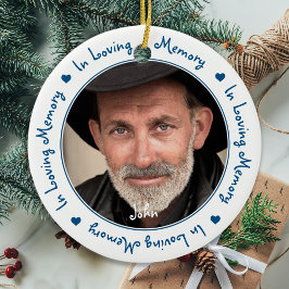 Adorno De Cerámica En la memoria amorosa Navidades azules Keepsake Ph