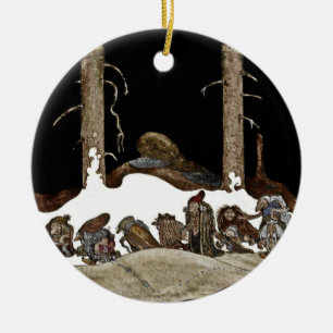 Adorno De Cerámica En la noche de navidad -
