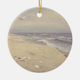 Adorno De Cerámica En la playa (1879) - Arte costero vintage