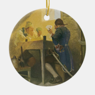 Adorno De Cerámica En las tarjetas de la jaula de Cluny, por NC Wyeth