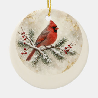 Adorno De Cerámica En Memoria Amada Navidad Personalizada Cardenal