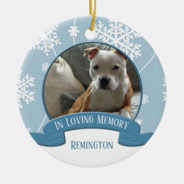 Adorno De Cerámica En Memoria de Mascotas Foto Copos de Nieve Navidad