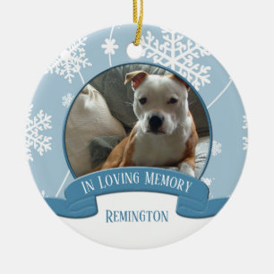 Adorno De Cerámica En Memoria de Mascotas Foto Copos de Nieve Navidad