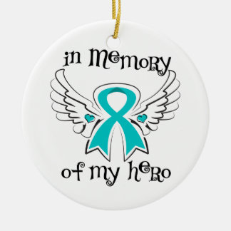 Adorno De Cerámica En memoria de mi héroe Angel Wings Cáncer de ovari