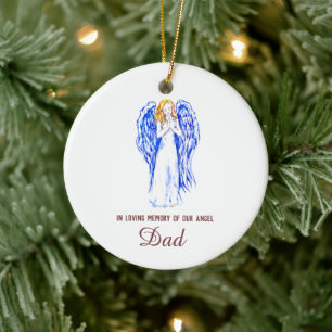 Adorno De Cerámica En memoria de nuestro ángel, papá personalizado 