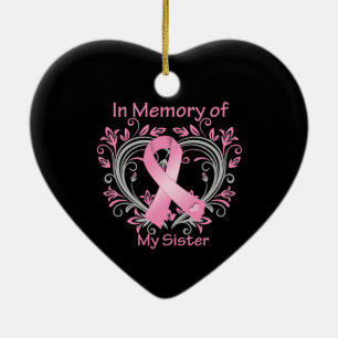 Adorno De Cerámica En memoria del corazón de mi hermana con cáncer de