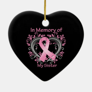 Adorno De Cerámica En memoria del corazón de mi hermana con cáncer de